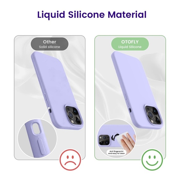 OTOFLY iPhone 14 Pro Max Silicone Shockproof Slim Thin Phone Case in Lavender - Picture 4 of 9